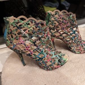 Sparkly multi colored heels